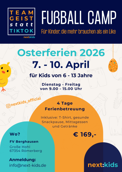 Fußball Camp Flyer für die Osterferien 2026